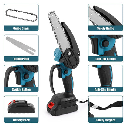 Mini tronçonneuse sans fil de 6 pouces, scie électrique