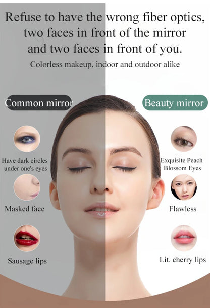 Boîte de rangement portable pour cosmétiques avec miroir lumineux à LED